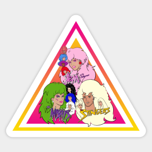 Jem and the Holograms + The Misfits + The Stingers by BraePrint Sticker